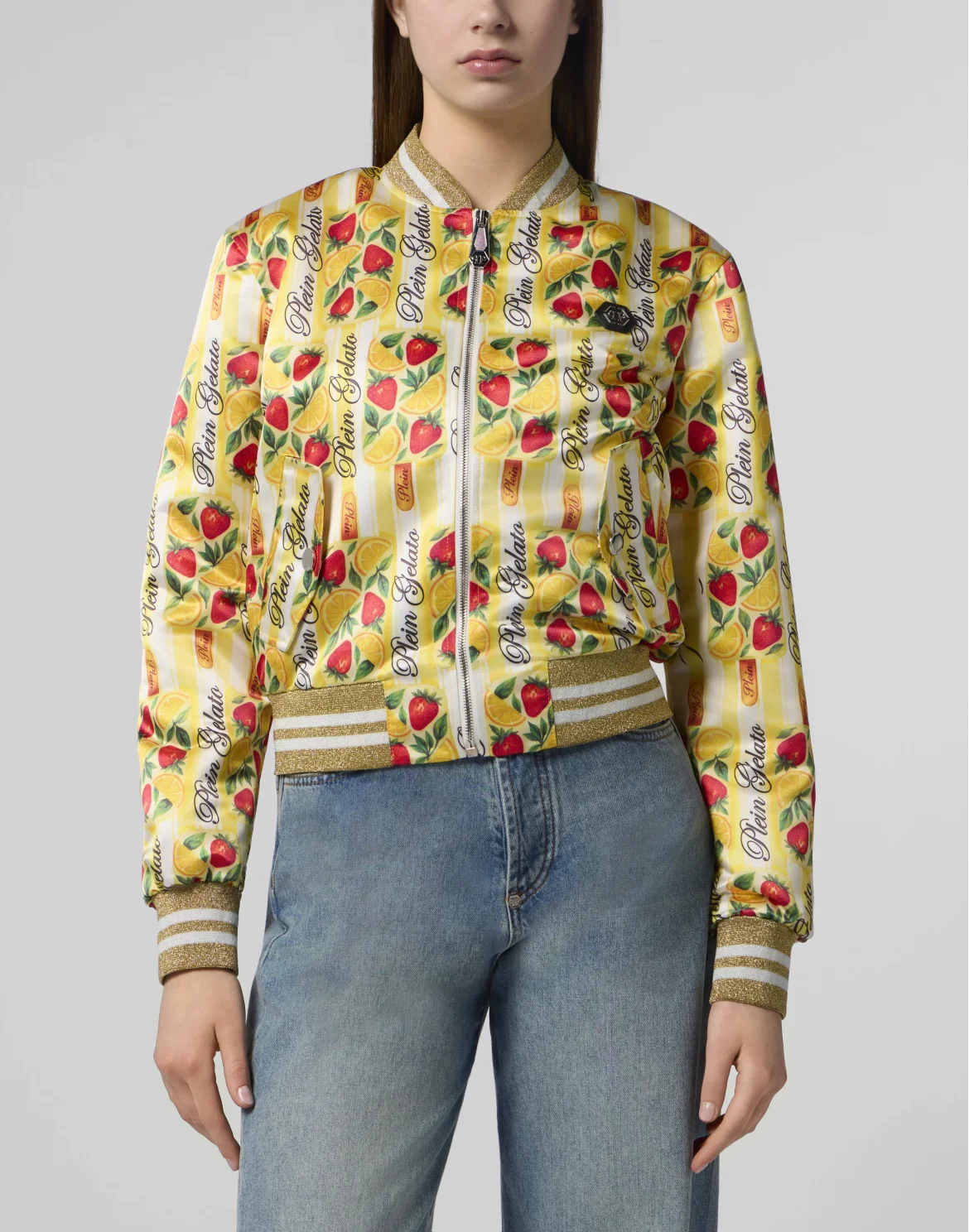 Satin Bomber Jacket Ice Cream, цвет: Желтый