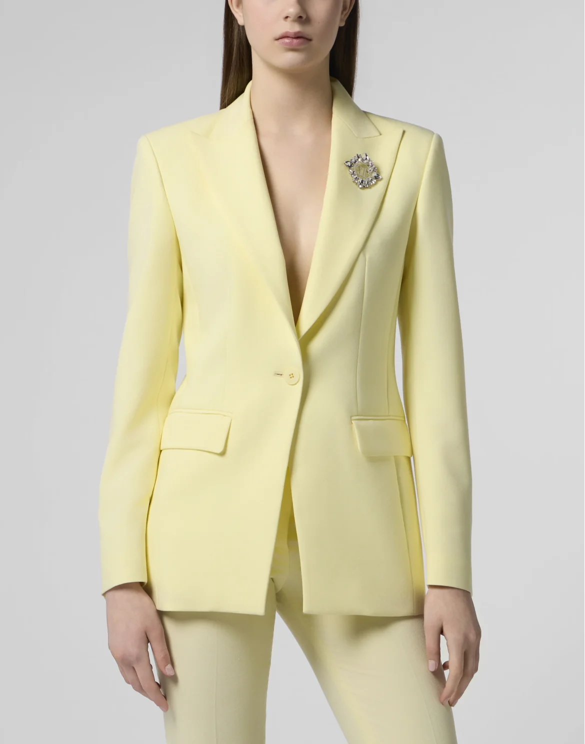 Wool Fitted Single-Breasted Blazer, цвет: Желтый