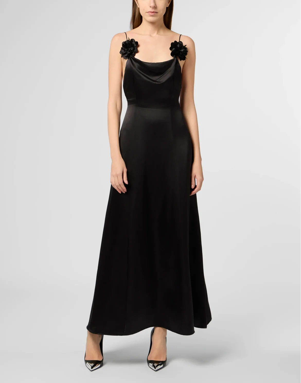 Maxi Dress Roses, цвет: Черный