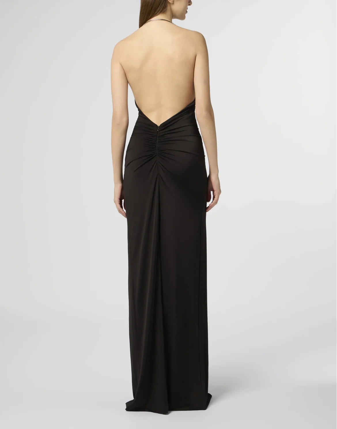 Shiny Long Dress Skull Piercing, цвет: Черный