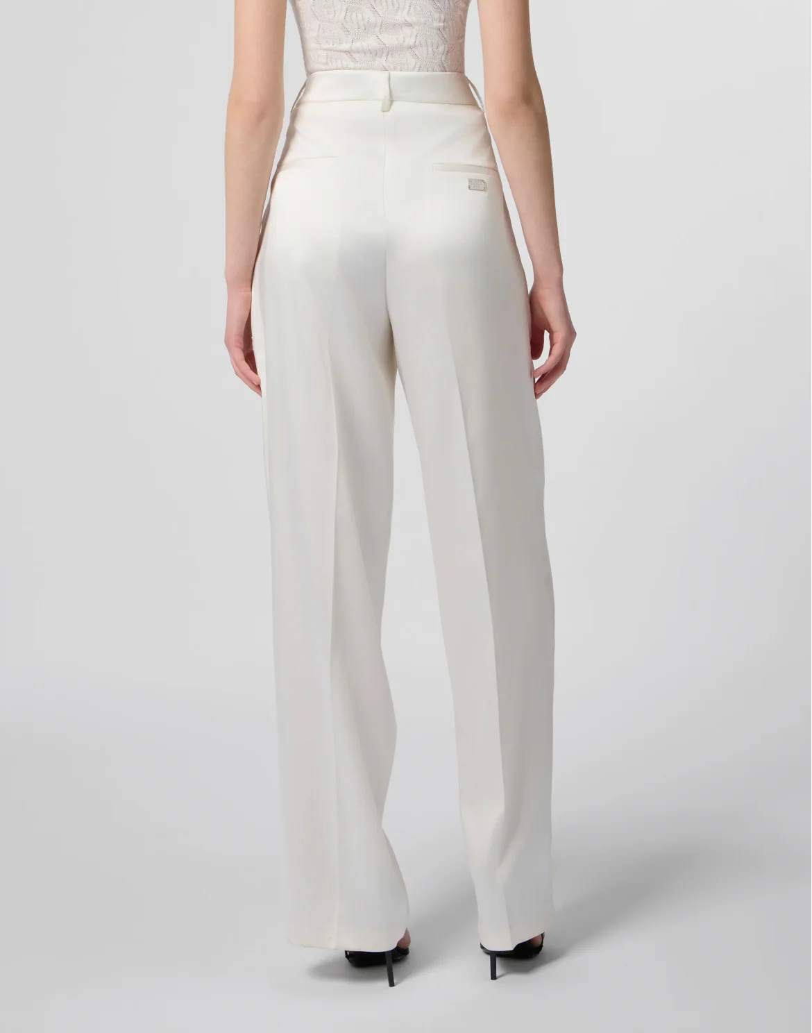 Satin Dame Fit Trousers, цвет: Белый