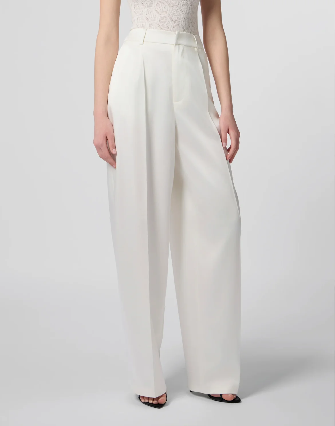 Satin Dame Fit Trousers, цвет: Белый