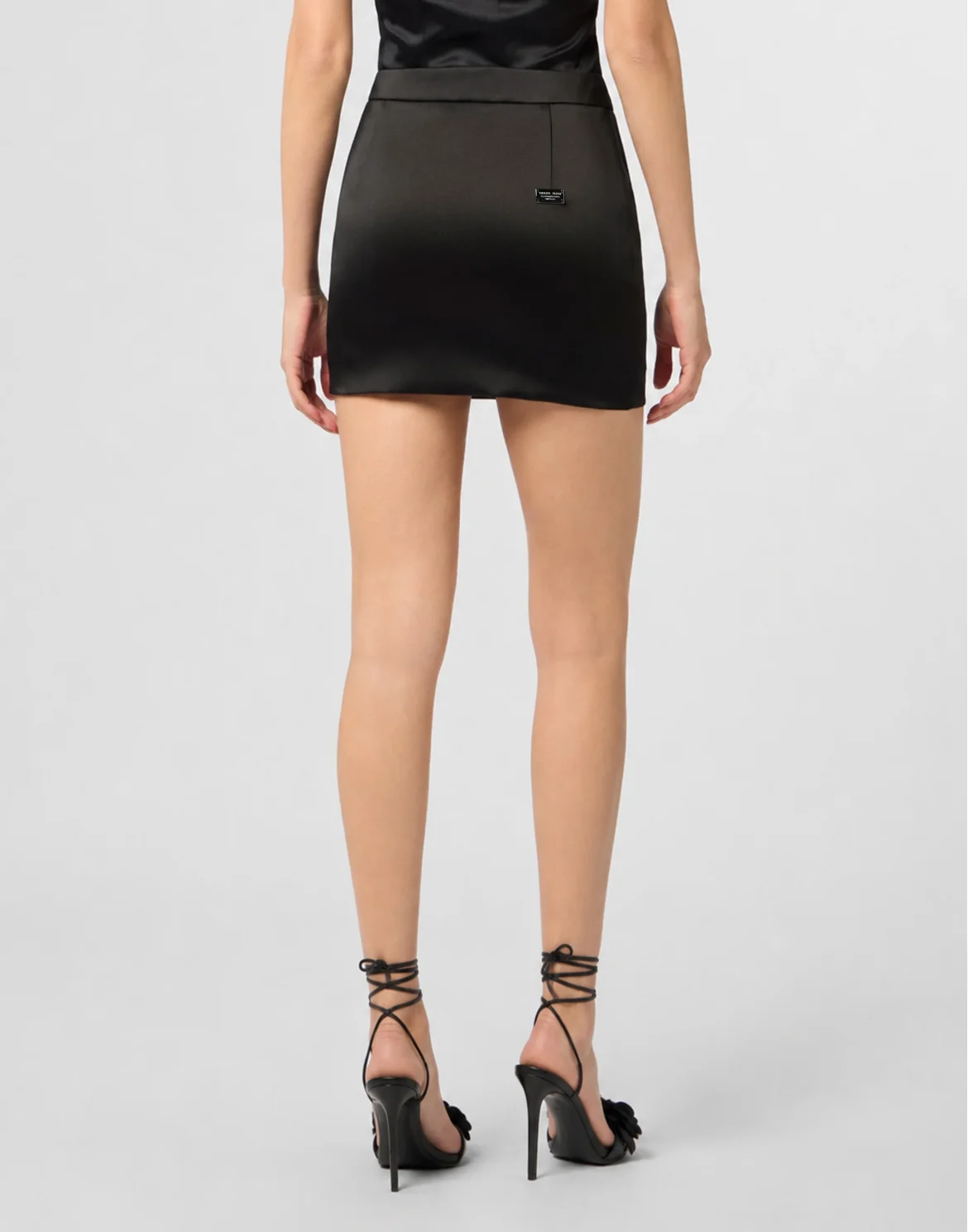 Satin Mini Skirt Rose, цвет: Черный
