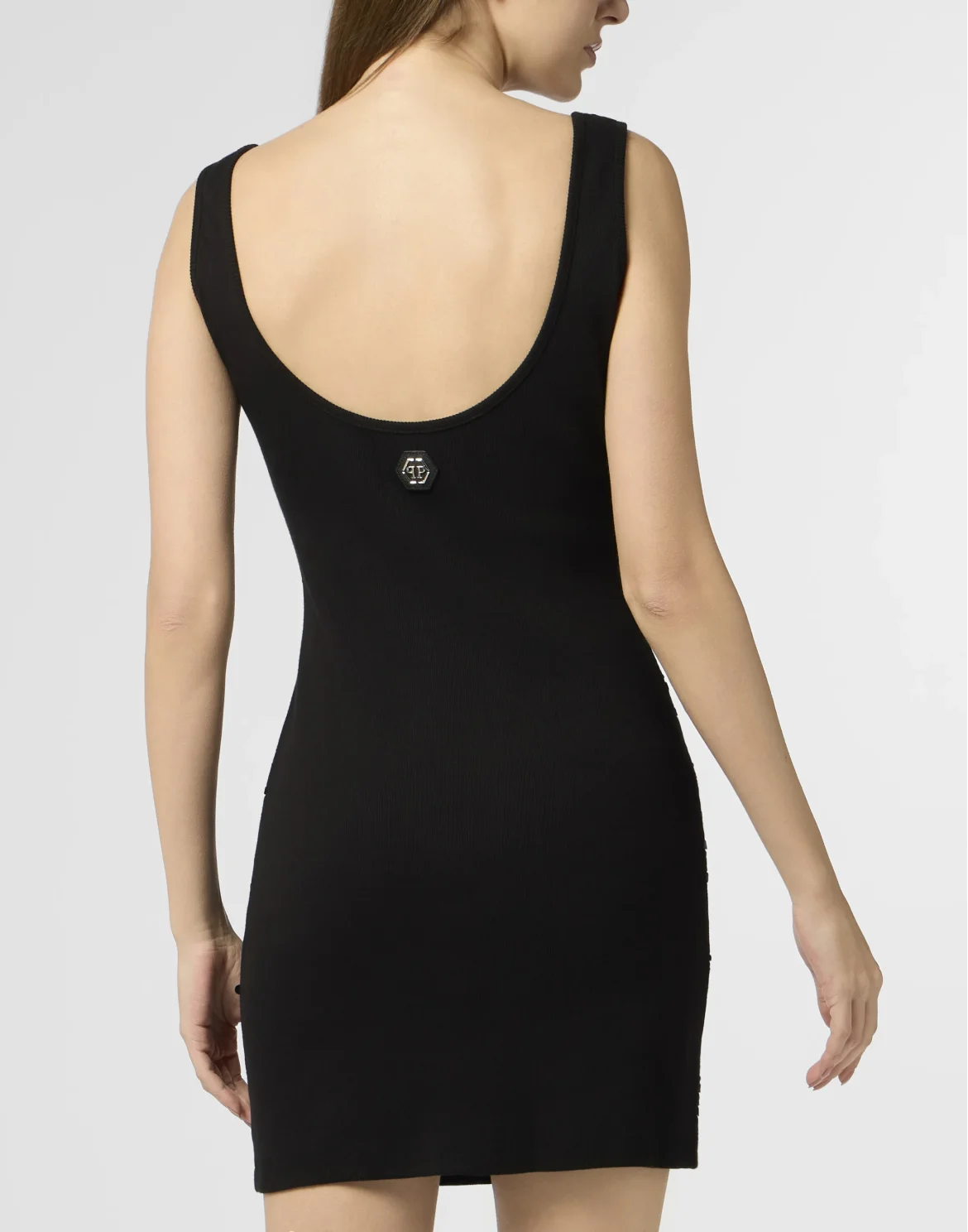 Mini Tank Dress Rhomb Flowers Strass, цвет: Черный