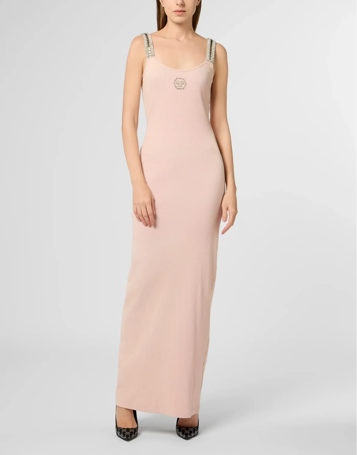 Long Tank Dress Strass Hexagon, цвет: Розовый
