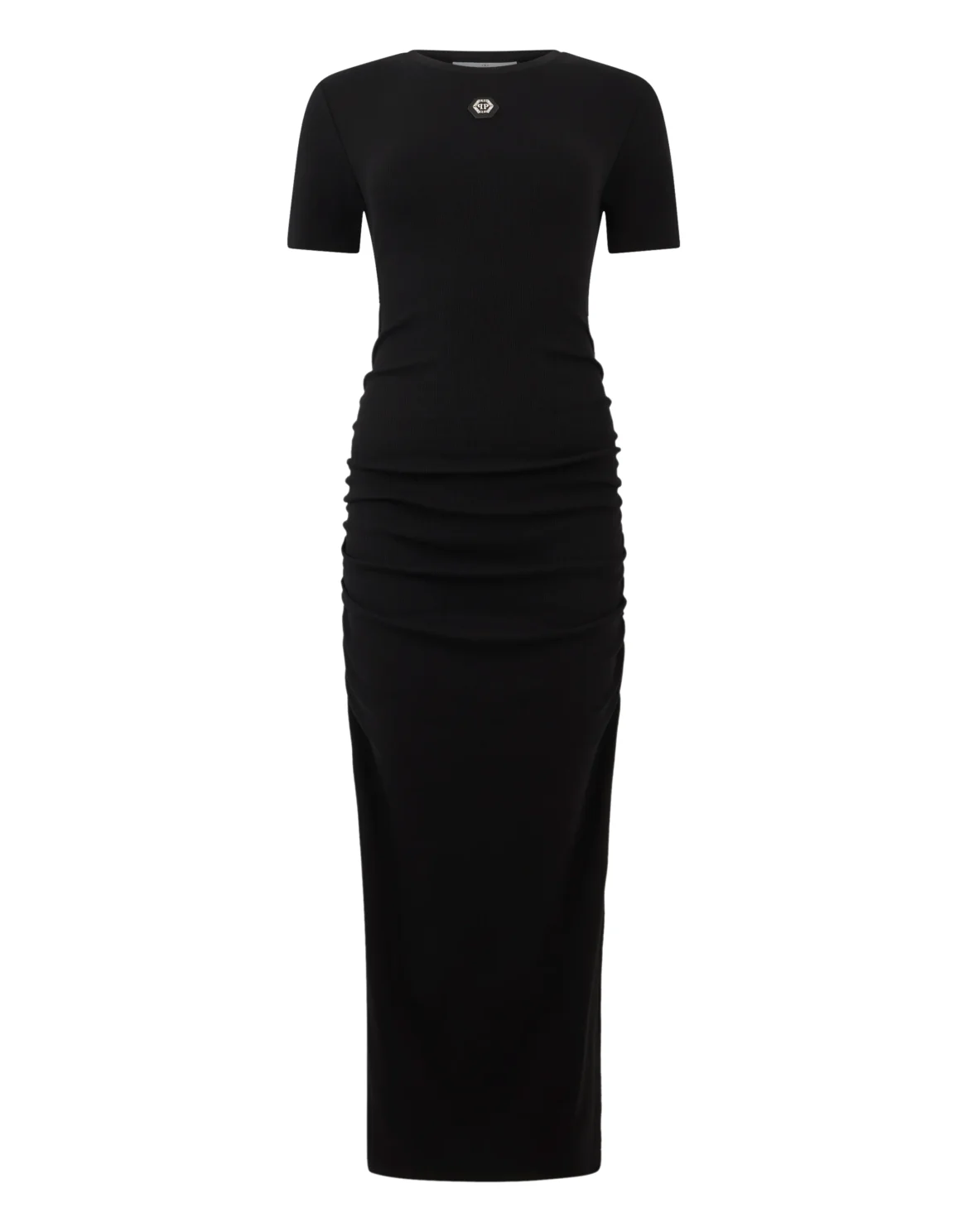 Open Back Maxi T-Shirt Dress Signature Pendant Signature, цвет: Черный