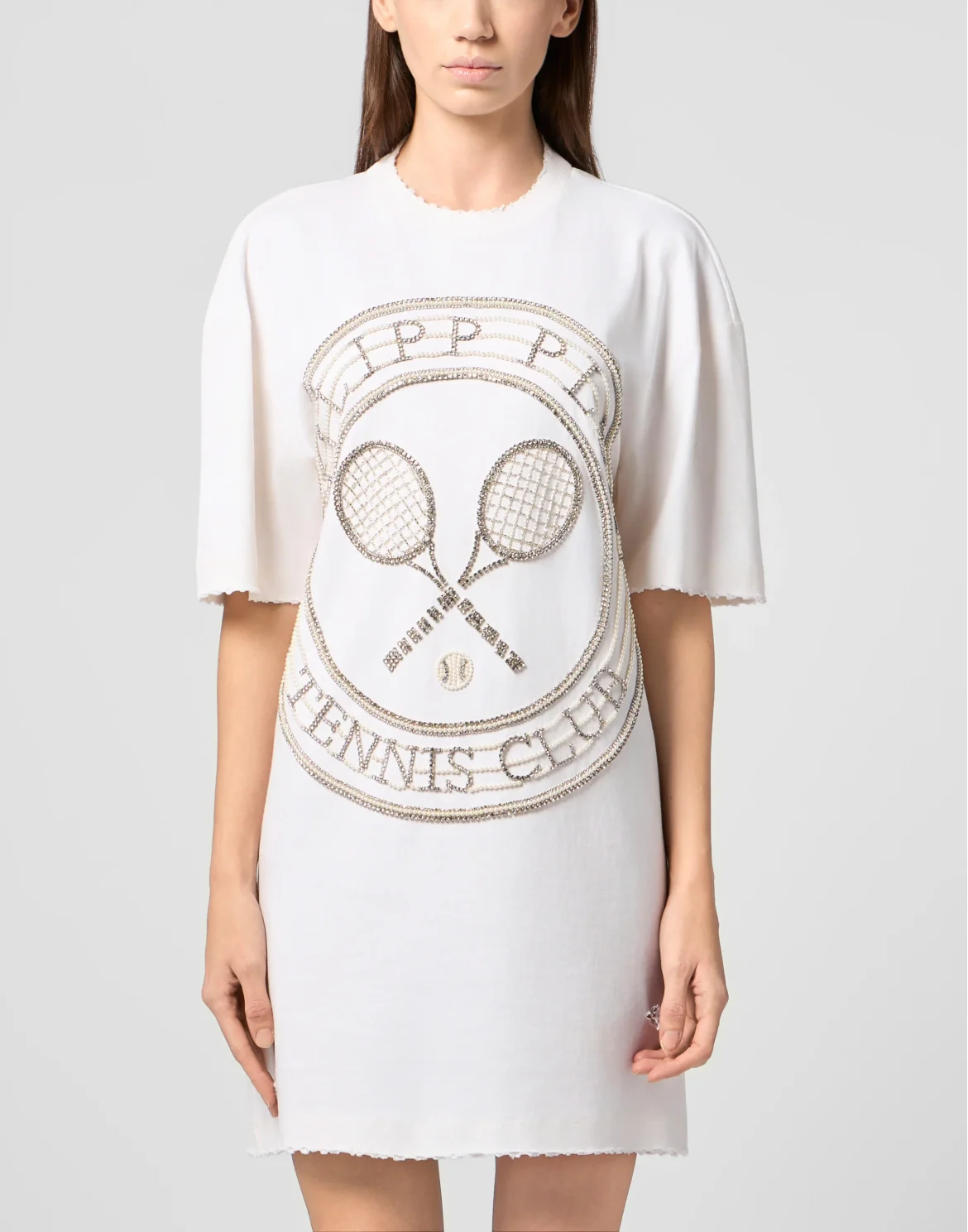 Open Back T-Shirt Mini Dress Tennis Club, цвет: Бежевый