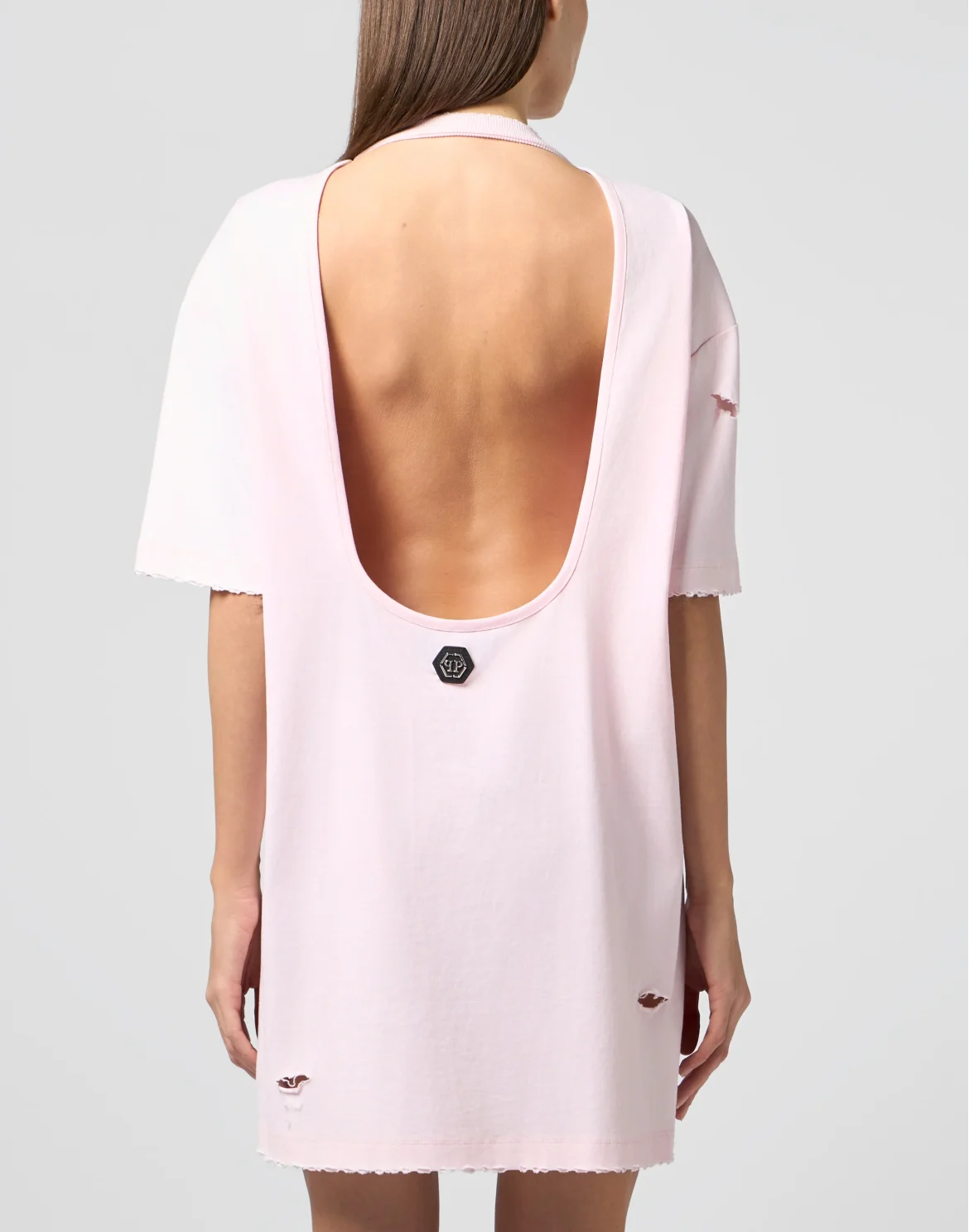 Open Back T-Shirt Mini Dress Tennis Club, цвет: Розовый