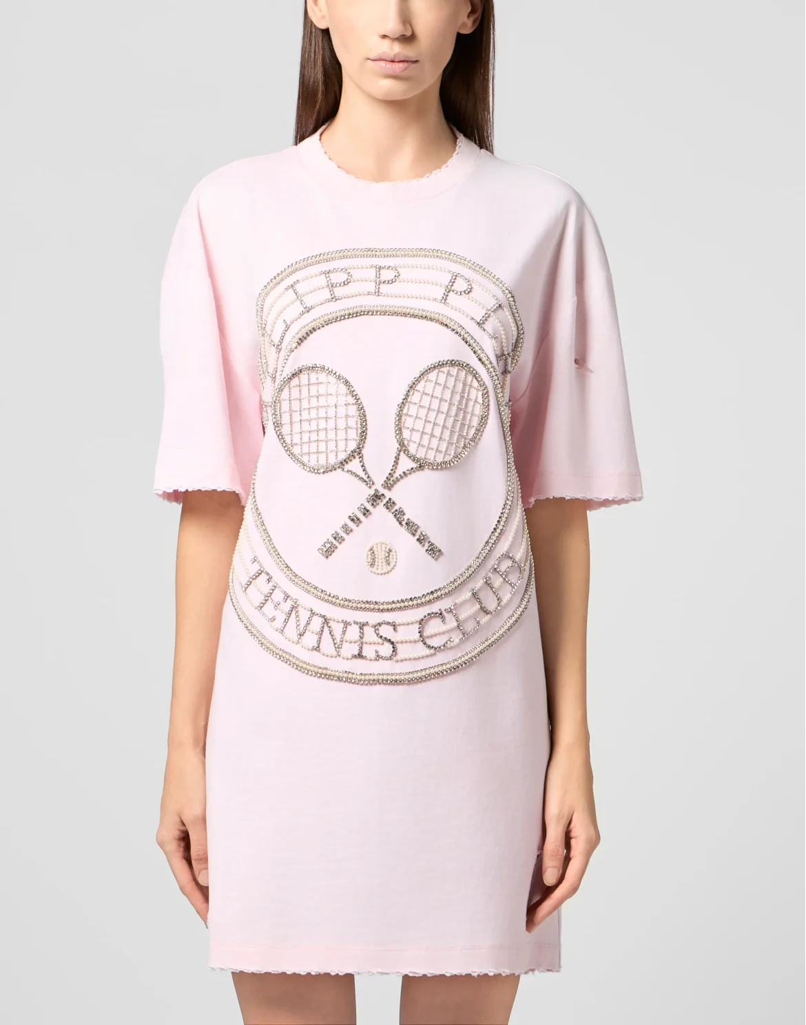 Open Back T-Shirt Mini Dress Tennis Club, цвет: Розовый