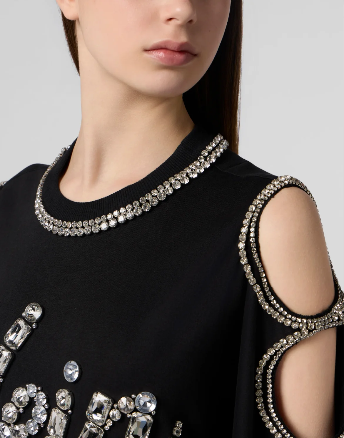 Mini T-Shirt Dress Crystal Waves, цвет: Черный