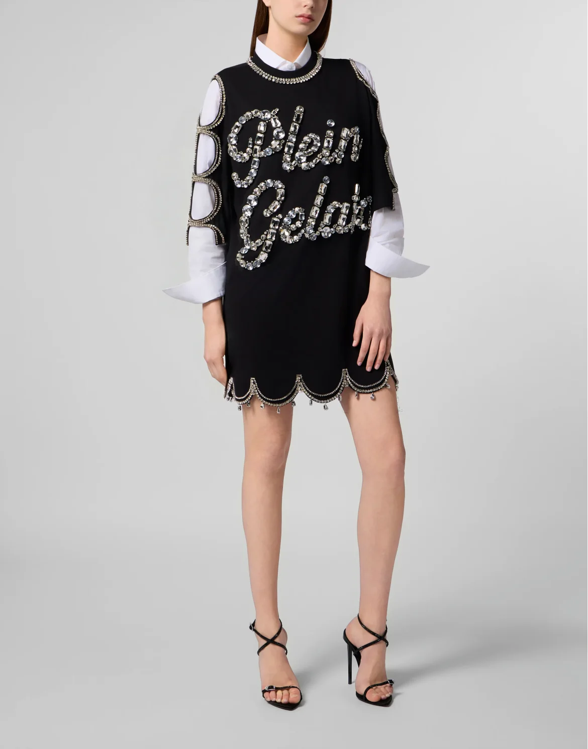 Mini T-Shirt Dress Crystal Waves, цвет: Черный