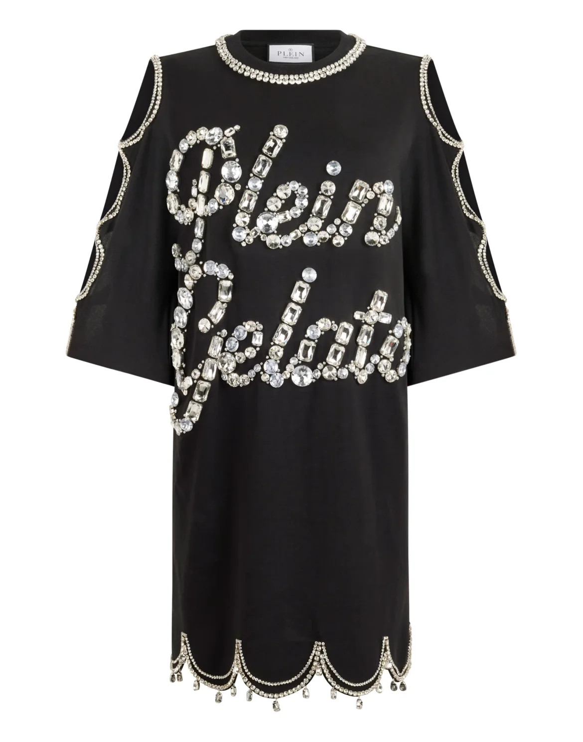 Mini T-Shirt Dress Crystal Waves, цвет: Черный