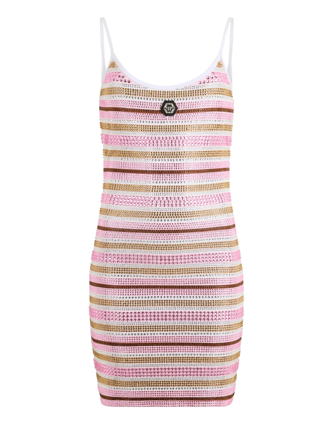 Mini Tank Dress Stripes Strass, цвет: Розовый