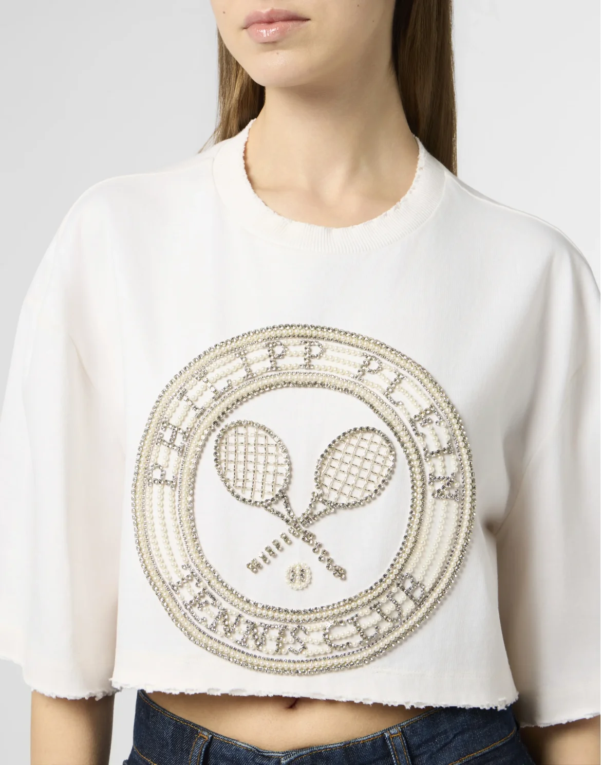 Cropped T-Shirt Tennis Club, цвет: Бежевый