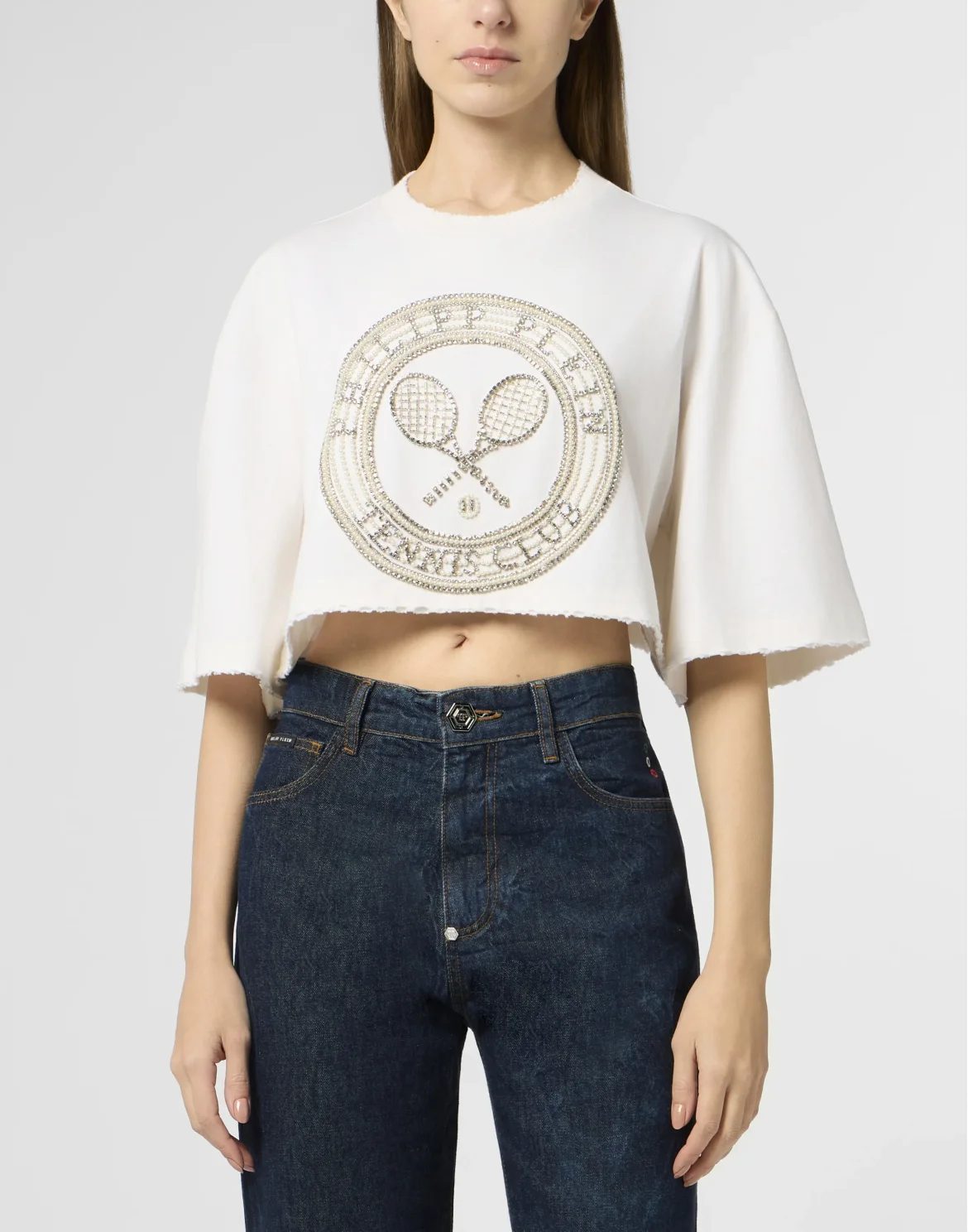 Cropped T-Shirt Tennis Club, цвет: Бежевый