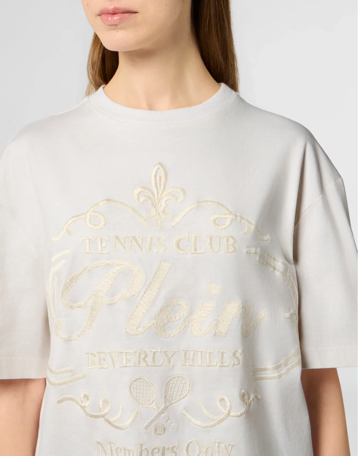 Washed Man Fit T-Shirt Tennis Club, цвет: Бежевый
