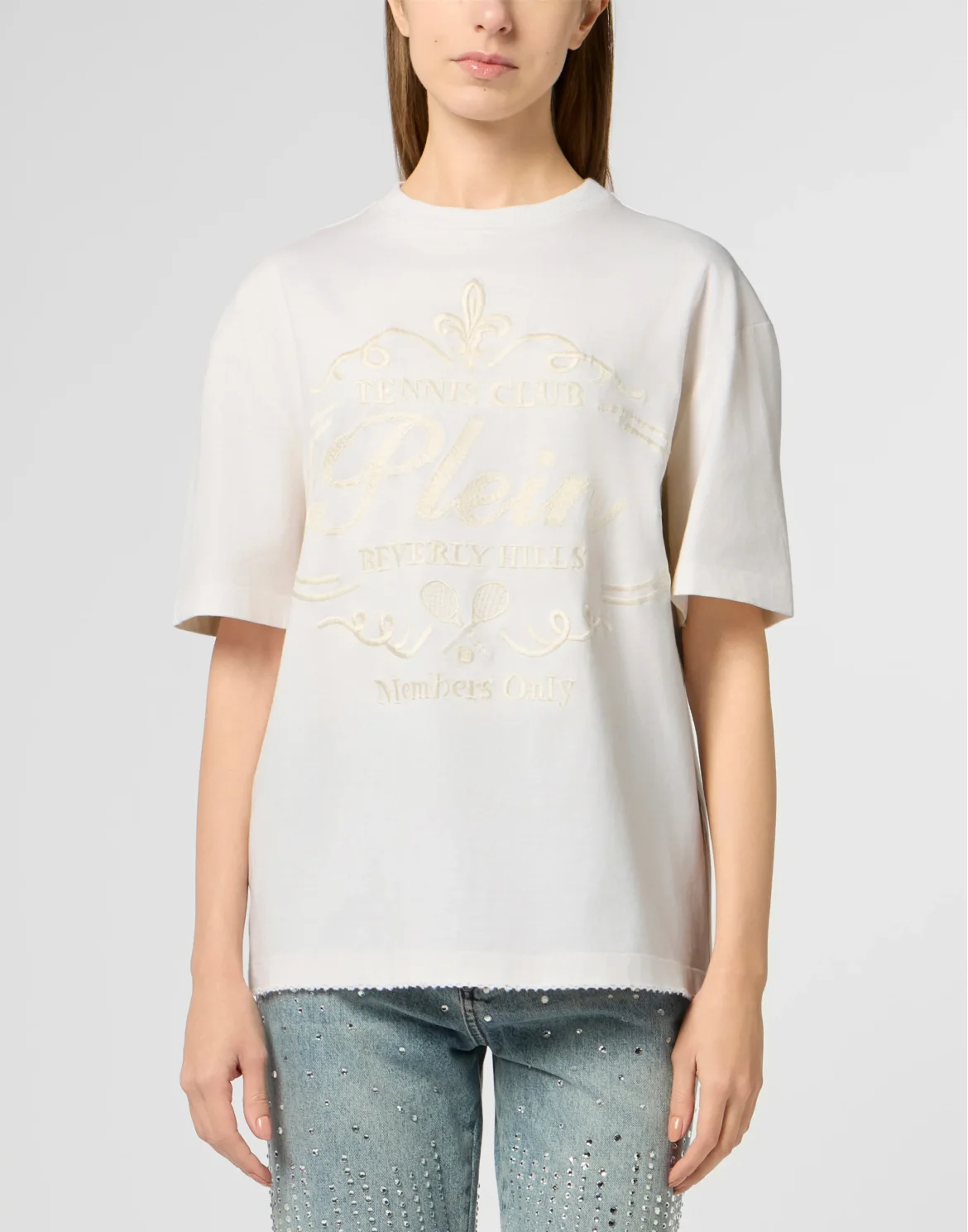 Washed Man Fit T-Shirt Tennis Club, цвет: Бежевый