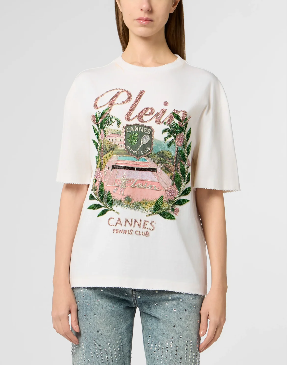 Washed Man Fit T-Shirt Cannes Tennis Club, цвет: Бежевый
