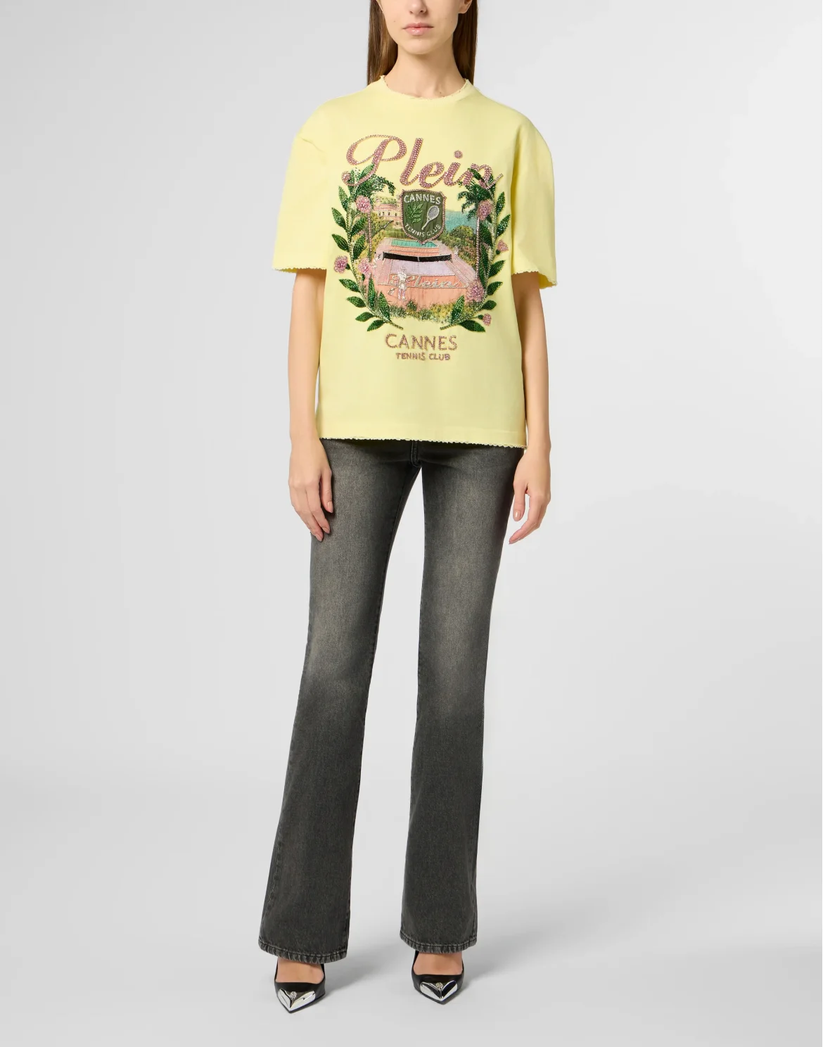 Washed Man Fit T-Shirt Cannes Tennis Club, цвет: Желтый
