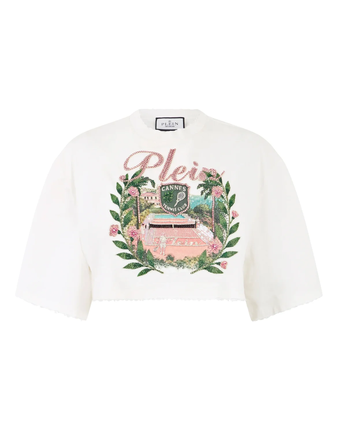 Cropped T-Shirt Cannes Tennis Club, цвет: Бежевый
