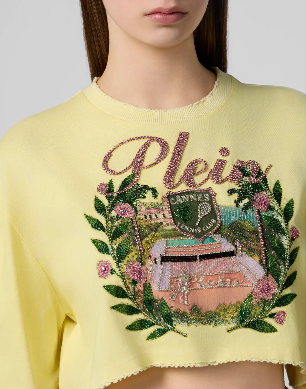 Cropped T-Shirt Cannes Tennis Club, цвет: Желтый