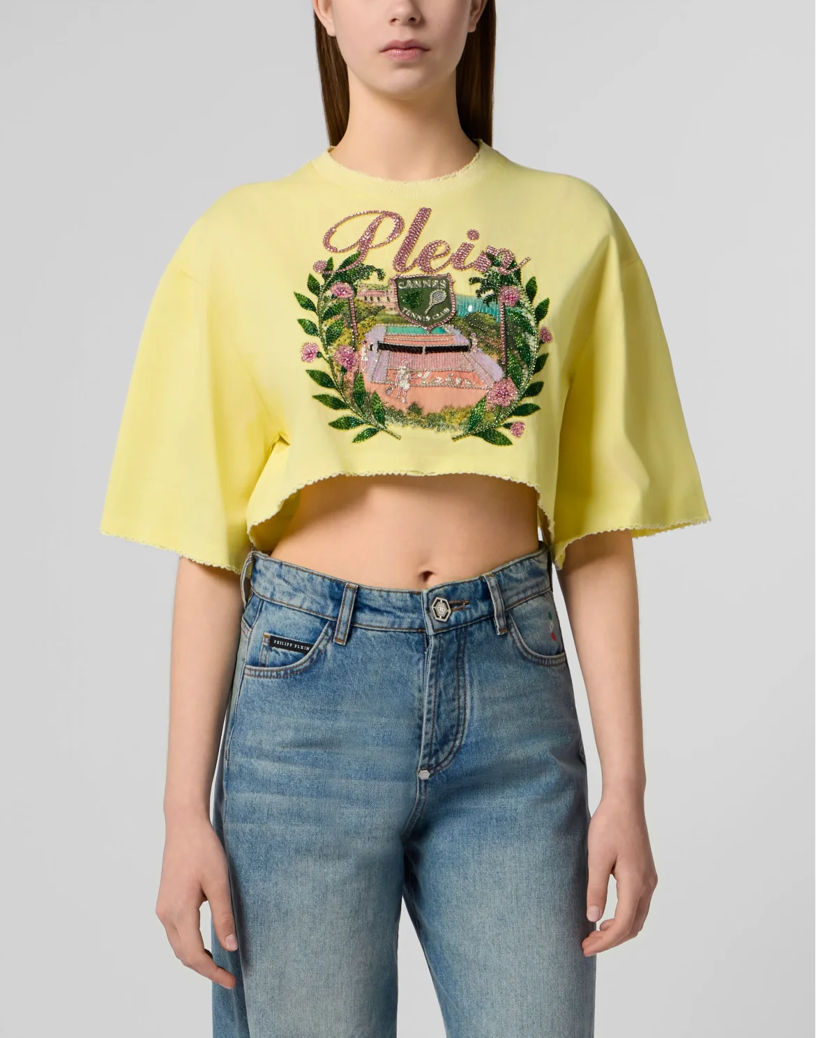 Cropped T-Shirt Cannes Tennis Club, цвет: Желтый