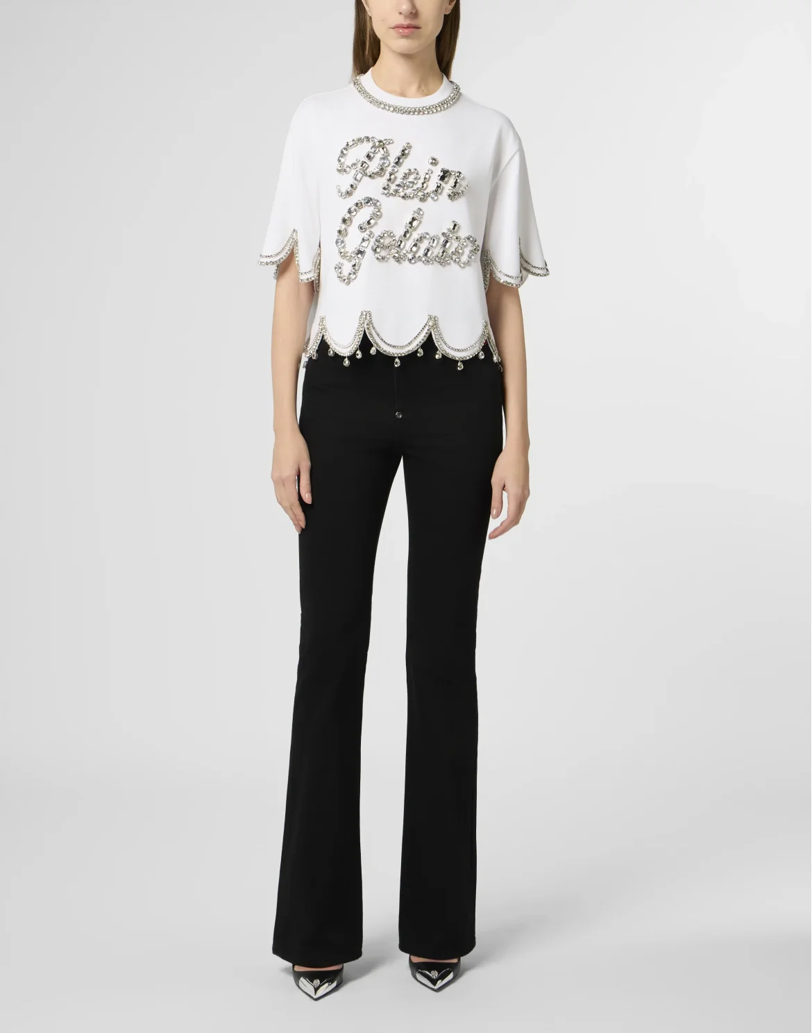 Cropped T-Shirt Crystal Waves, цвет: Белый