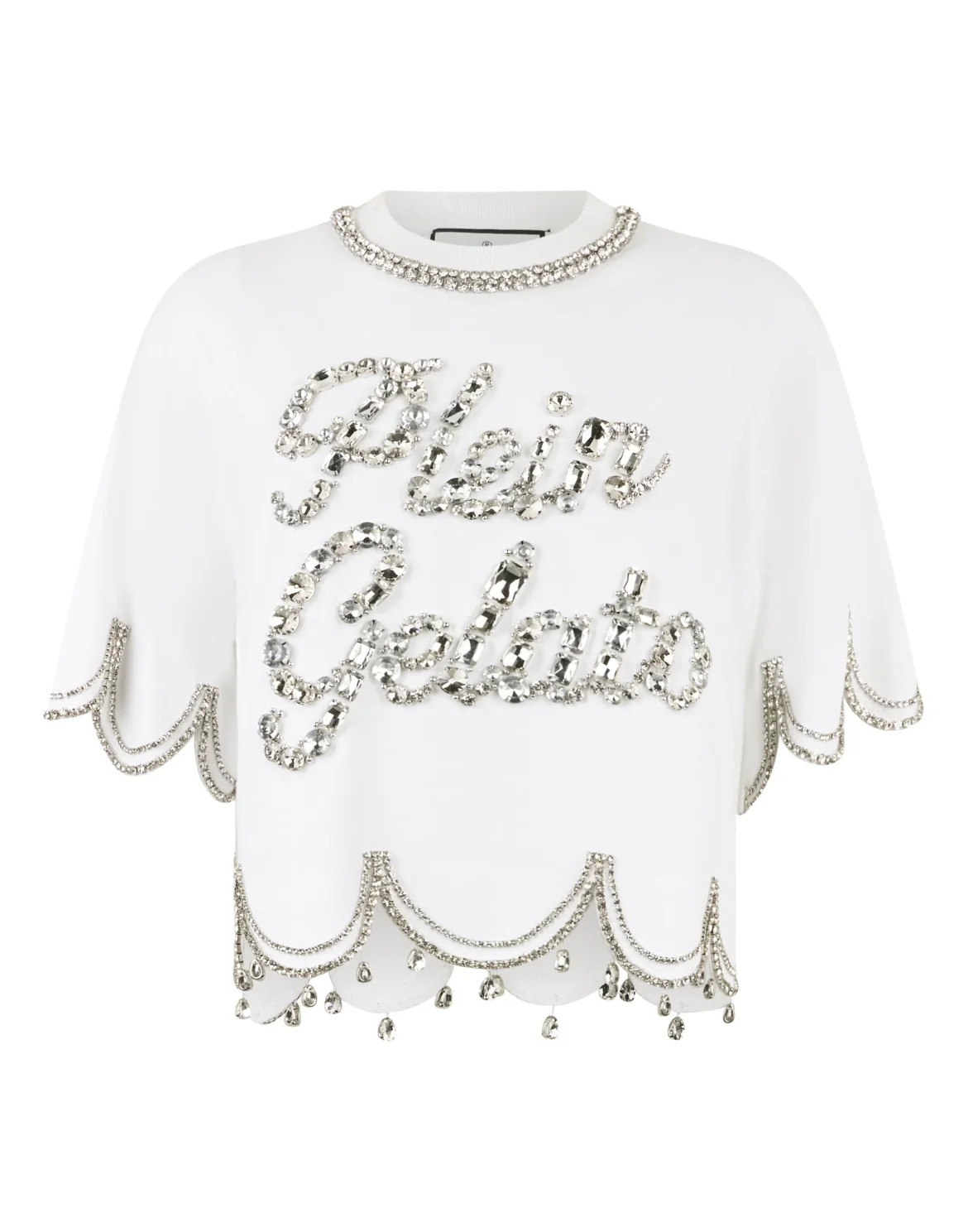 Cropped T-Shirt Crystal Waves, цвет: Белый