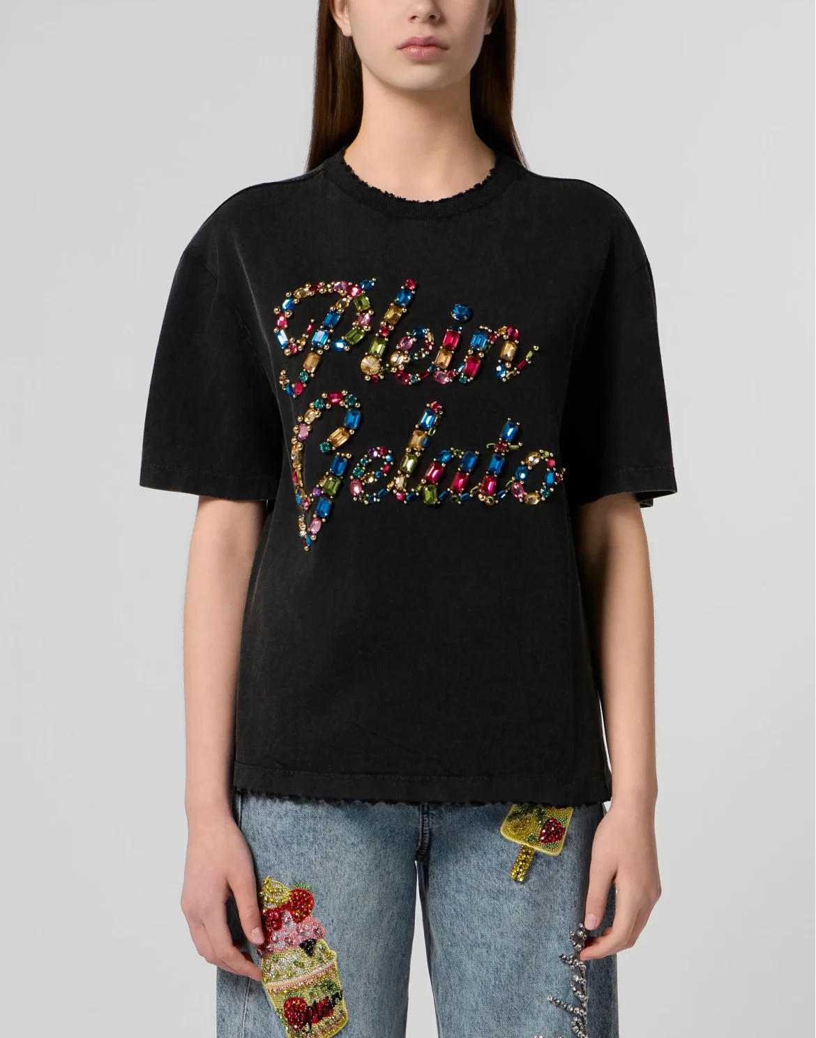 Man Fit T-Shirt Plein Gelato Stones, цвет: Черный