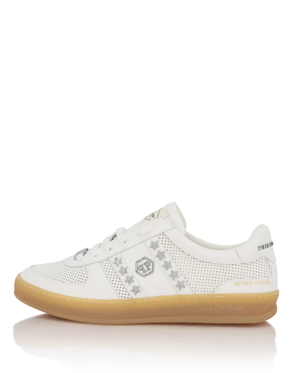 Perforated Leather Sneakers RETRO REBEL, цвет: Белый