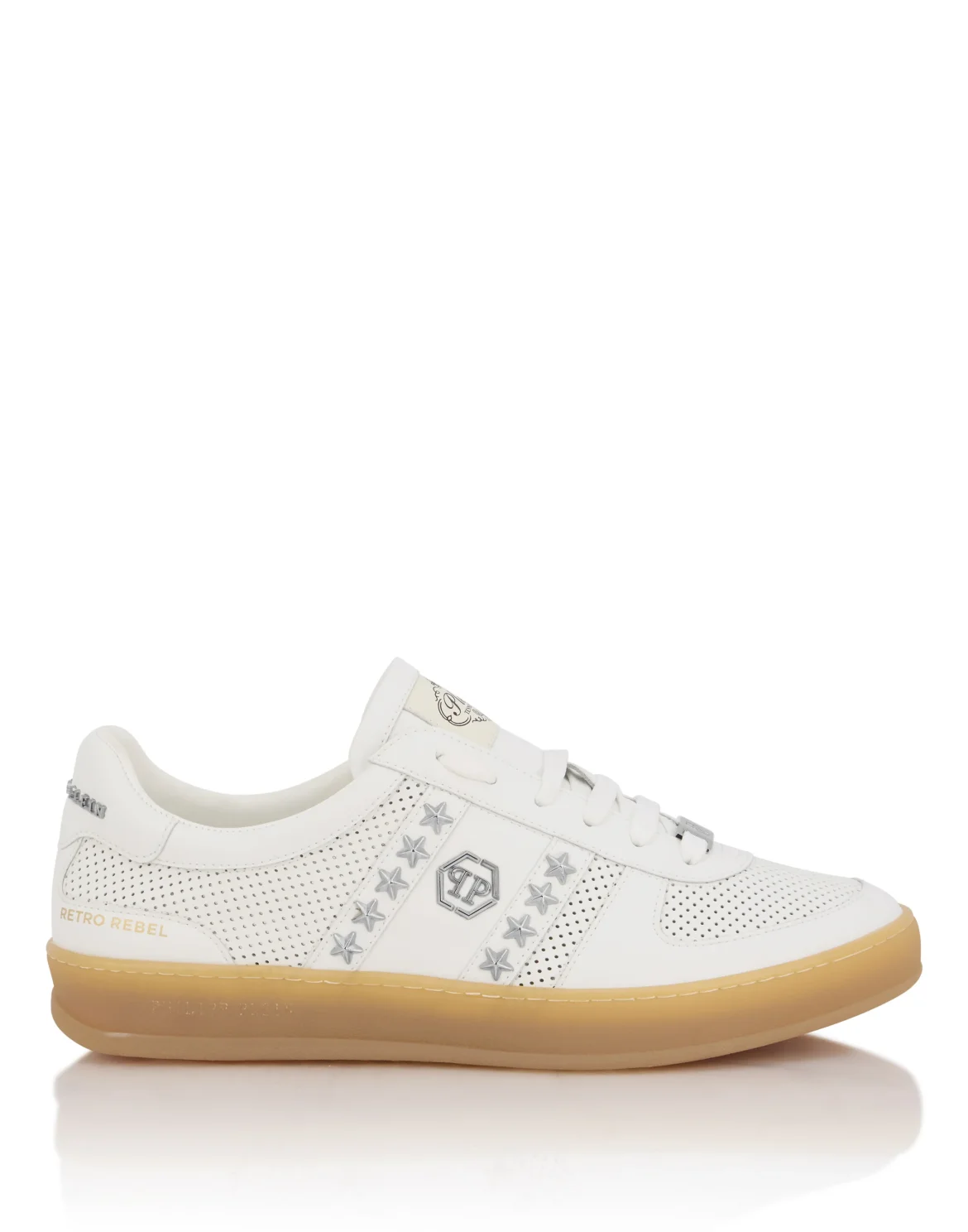 Perforated Leather Sneakers RETRO REBEL, цвет: Белый