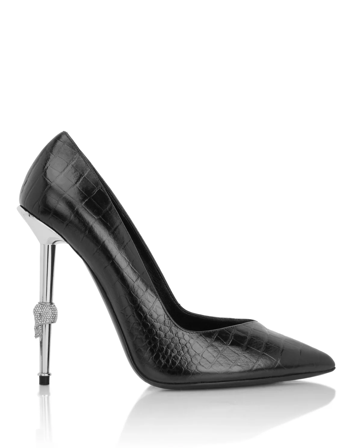 Patent Leather Decolletes Skull Heel 12, цвет: Черный