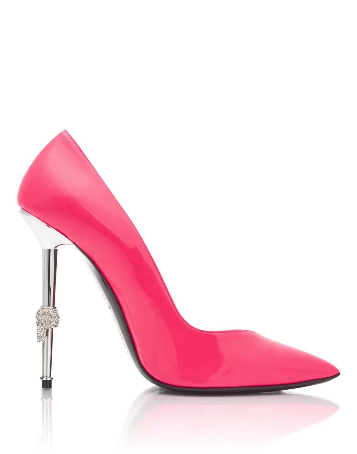 Patent Leather Decolette Skull Fluo 12, цвет: Красный