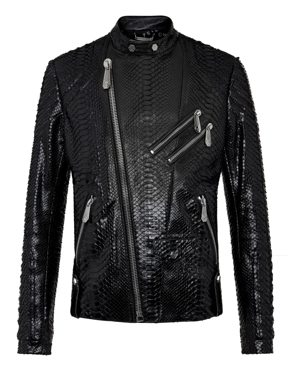 Leather Biker slim fit Luxury, цвет: Черный