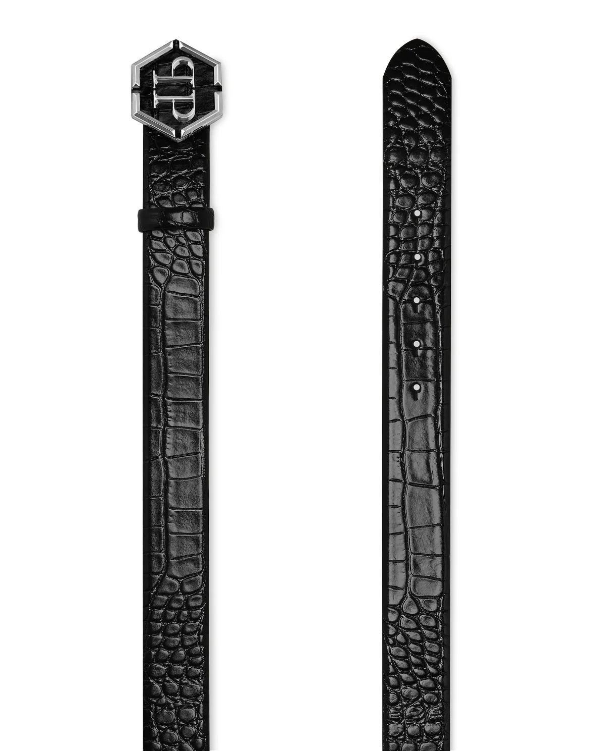 Leather Belt Hexagon, цвет: Черный