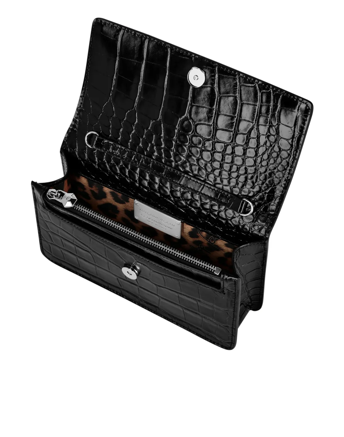 Clutch Croco Print Hexagon, цвет: Черный