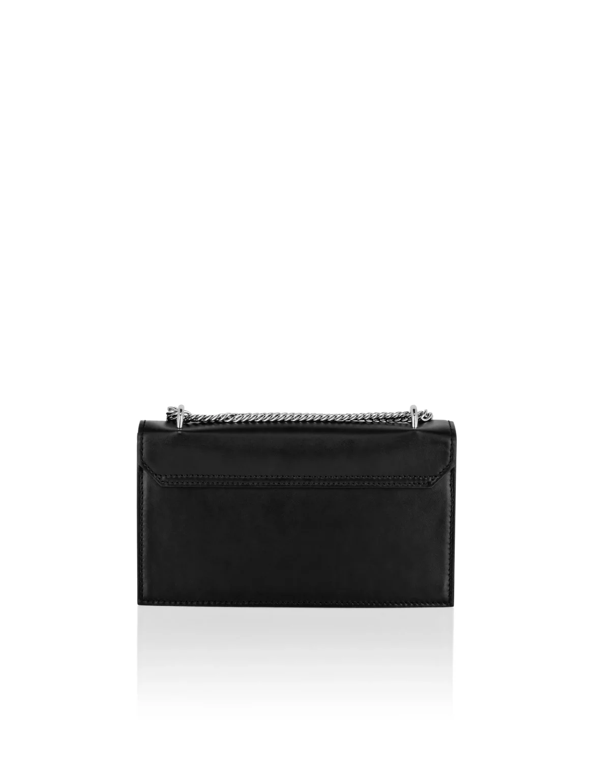 Small Leather Shoulder Bag, цвет: Черный