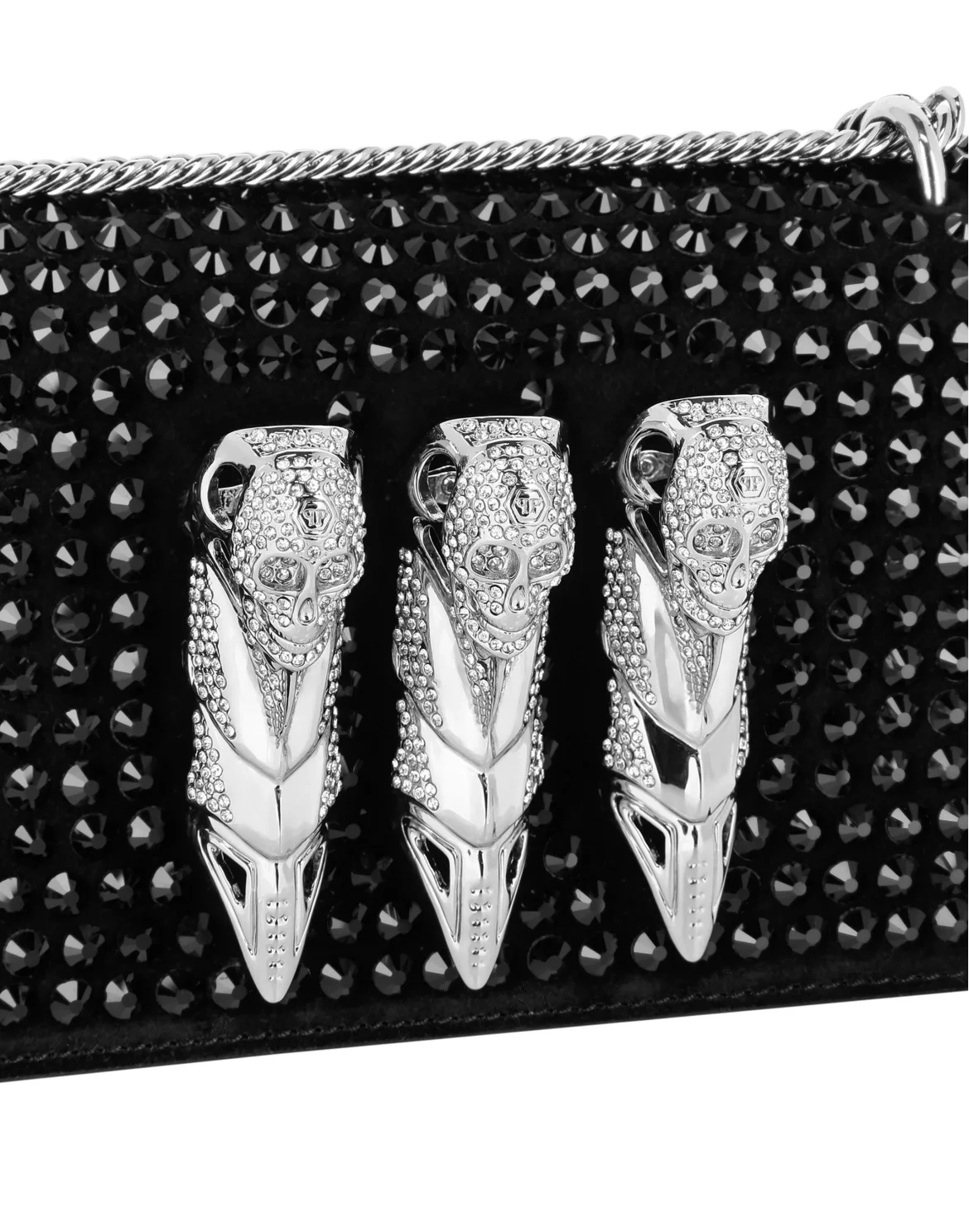 Small Embellished Clutch Eagle, цвет: Черный