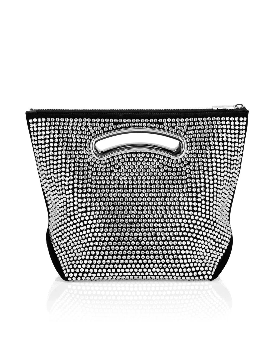 Medium Suede Shoulder Bag Crystal, цвет: Серебристый