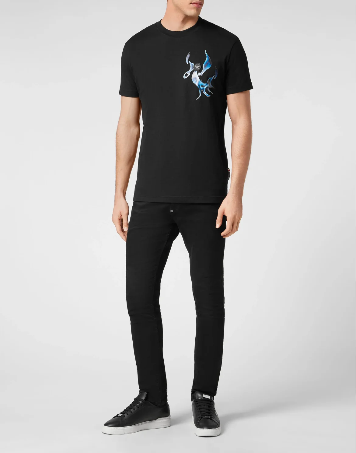 T-shirt Round Neck SS Flame Logos, цвет: Черный