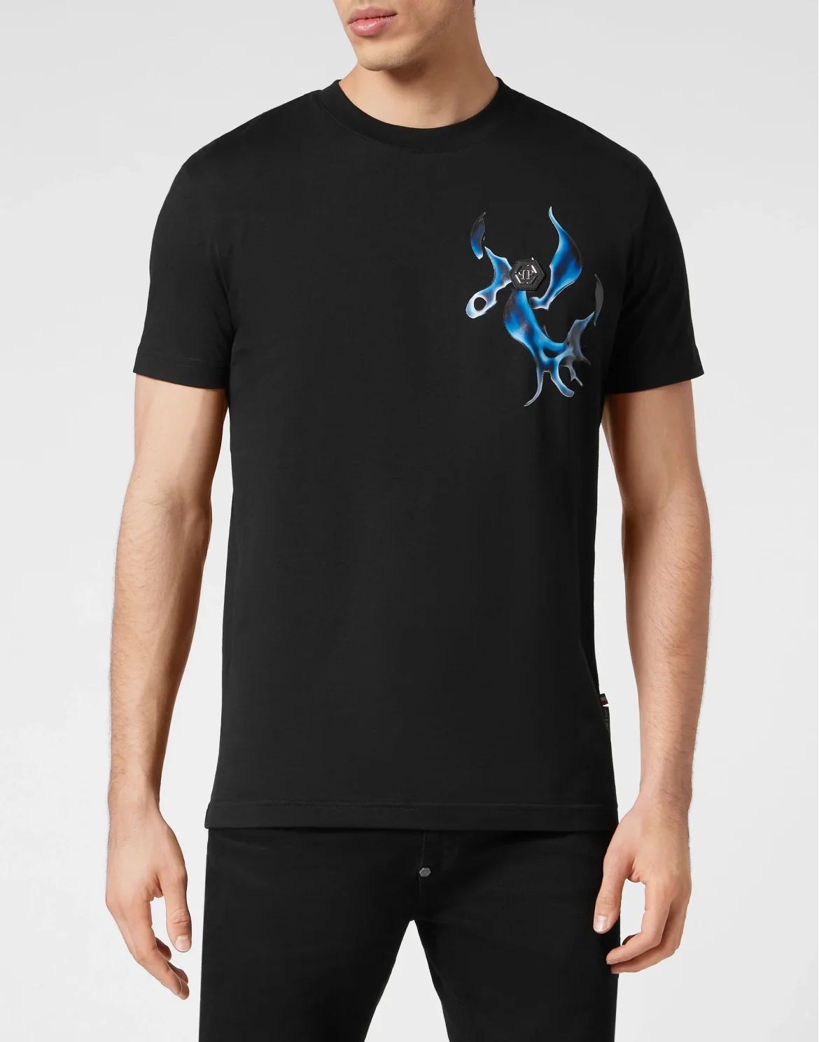 T-shirt Round Neck SS Flame Logos, цвет: Черный