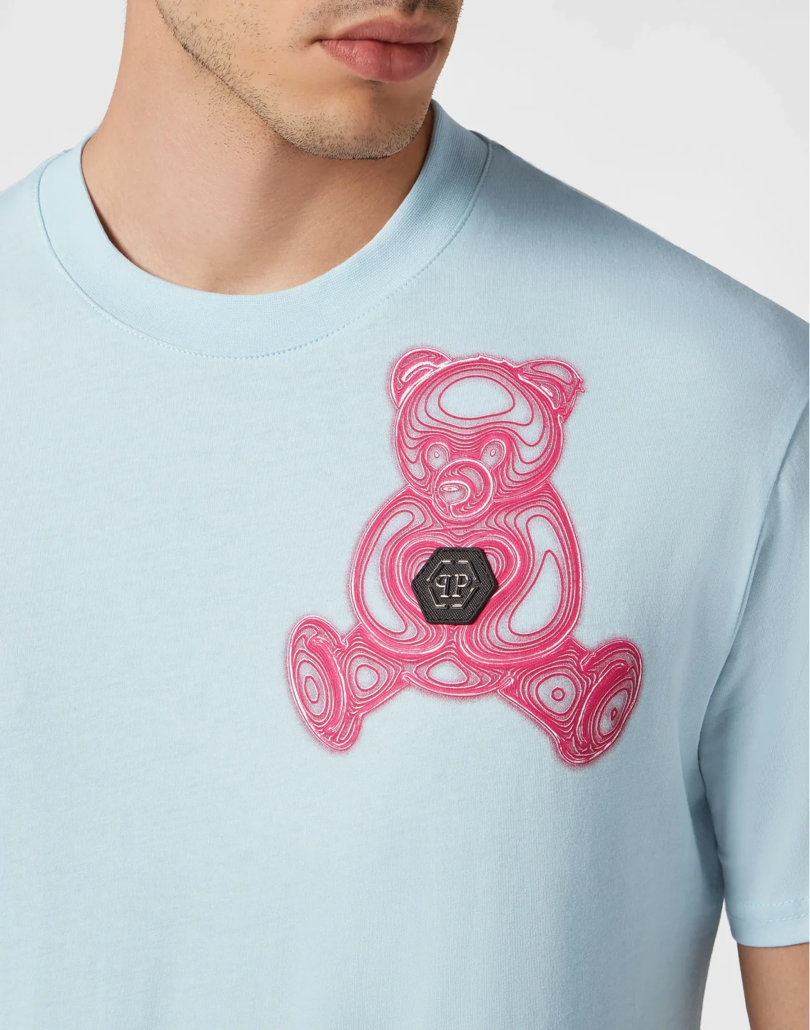 T-shirt Round Neck SS Teddy Bear, цвет: Голубой