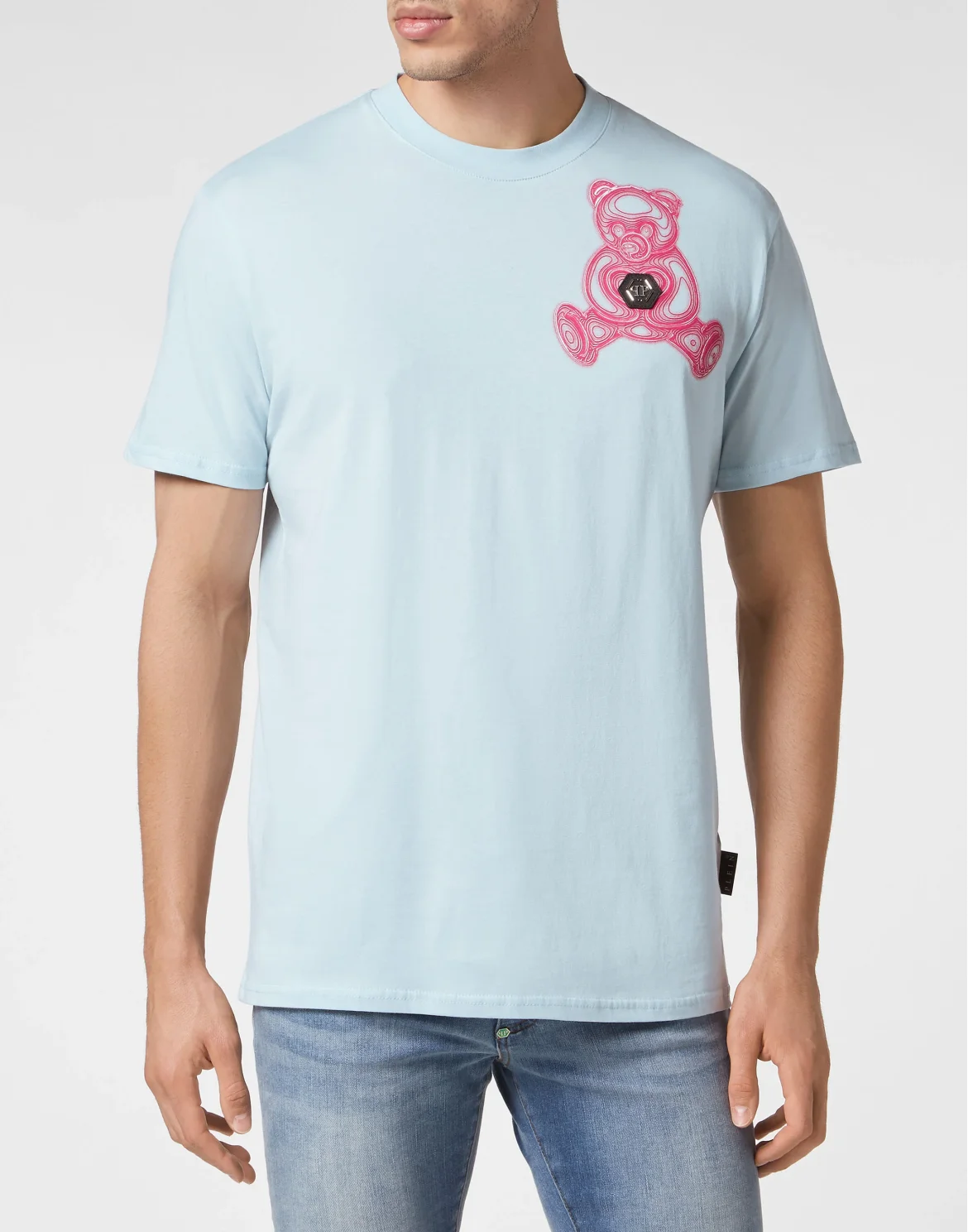 T-shirt Round Neck SS Teddy Bear, цвет: Голубой
