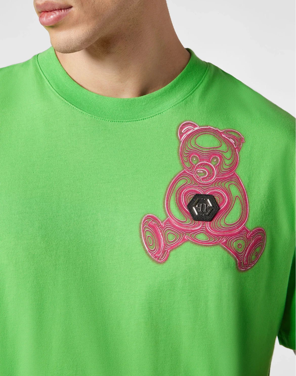 T-shirt Round Neck SS Teddy Bear, цвет: Зеленый