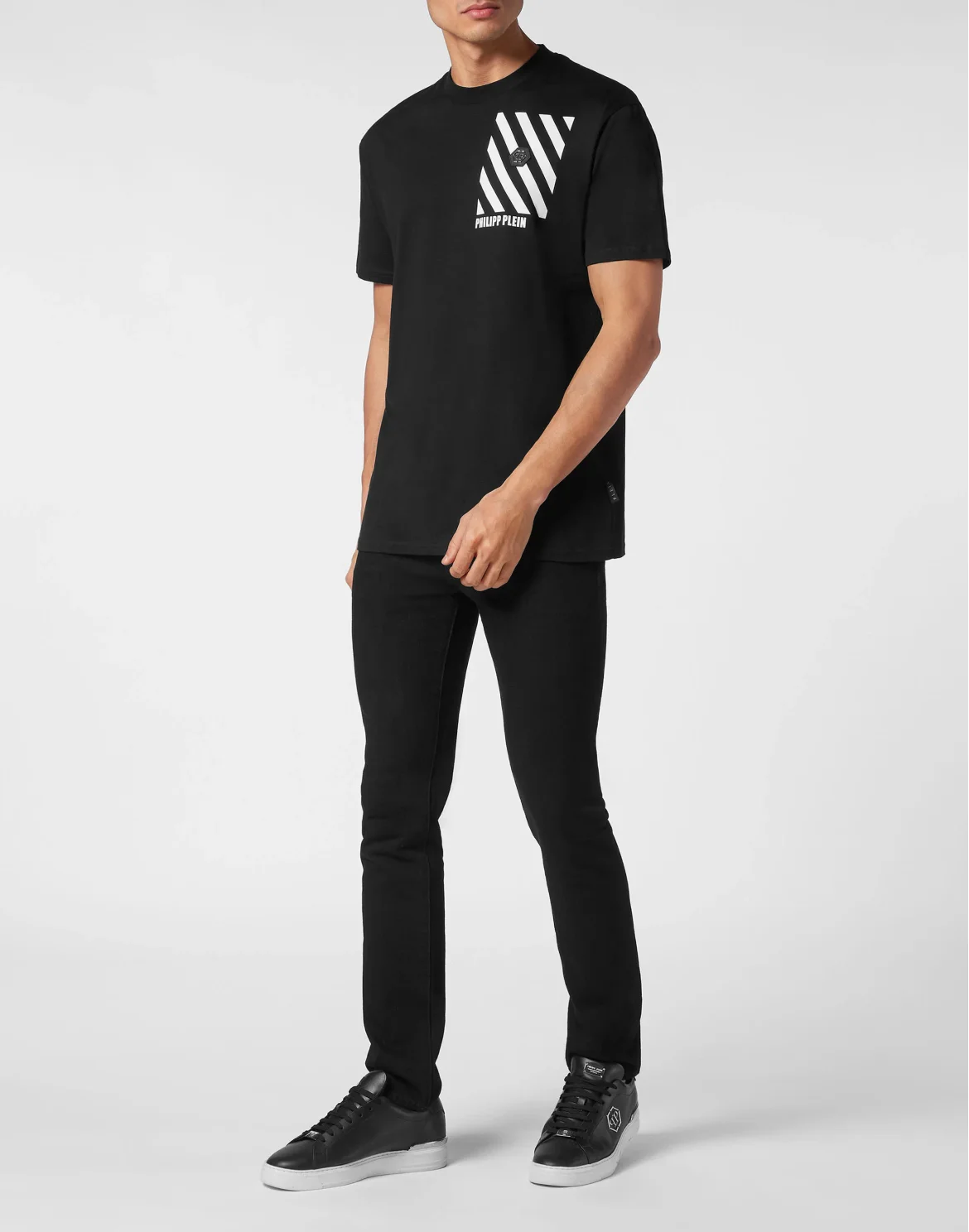 T-shirt Round Neck SS Rainbow Stripes, цвет: Черный