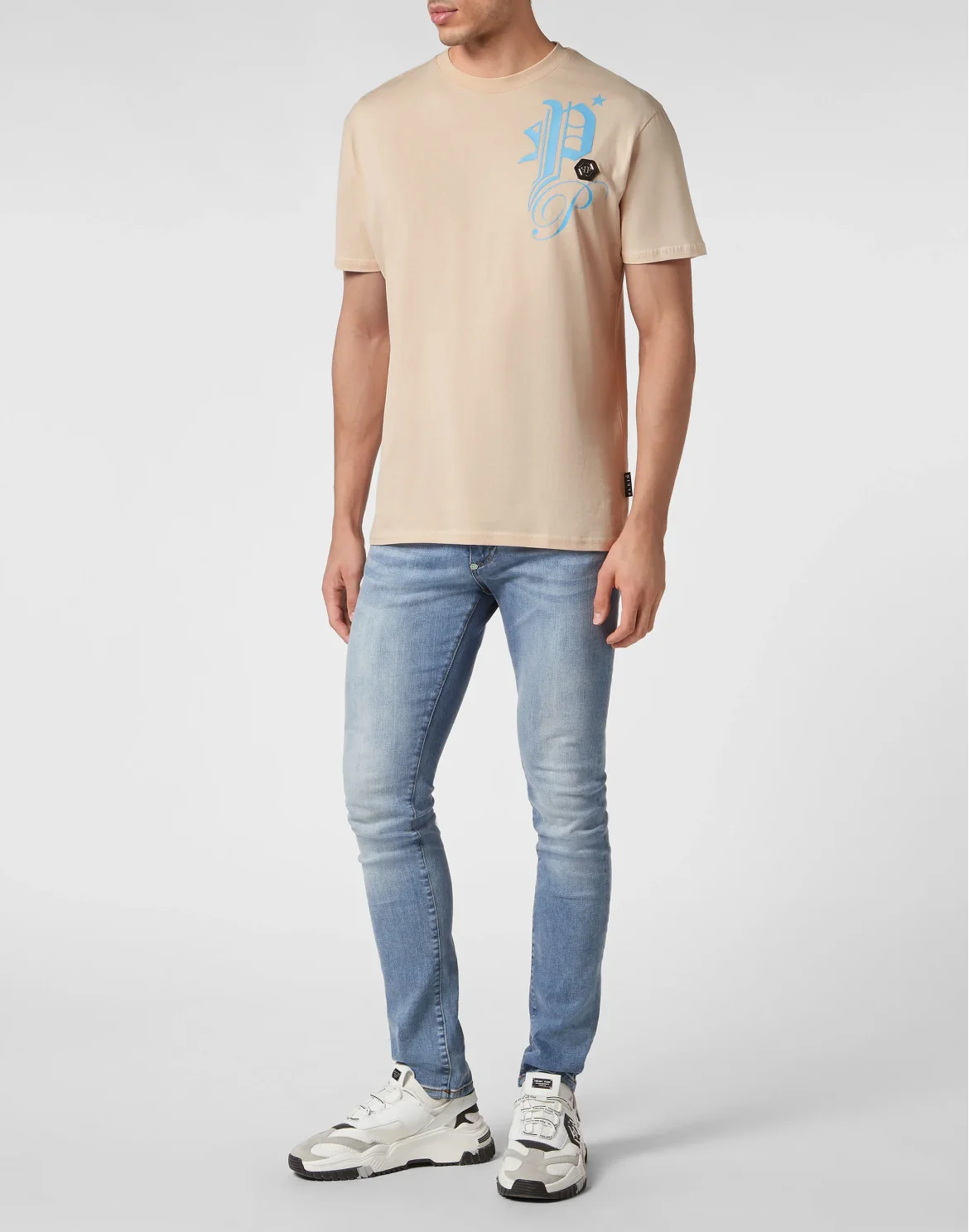 T-shirt Round Neck SS Gothic Plein, цвет: Бежевый