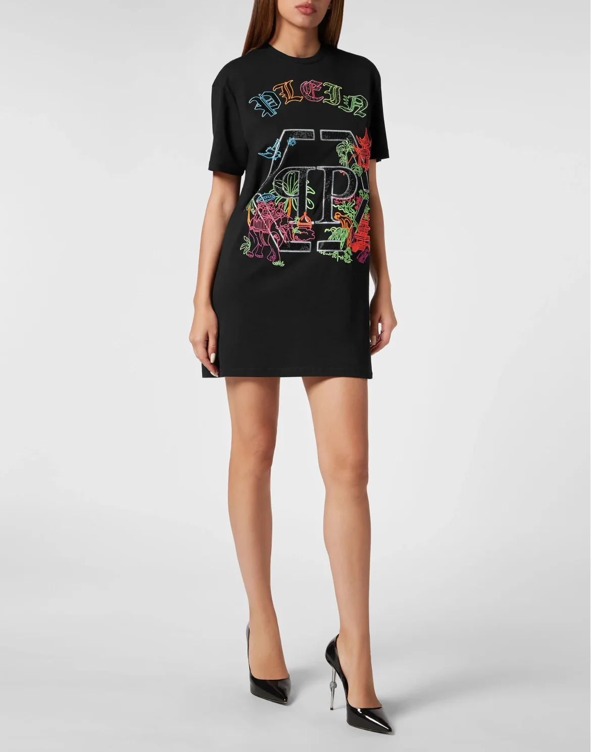 T-shirt Short Dresses, цвет: Черный