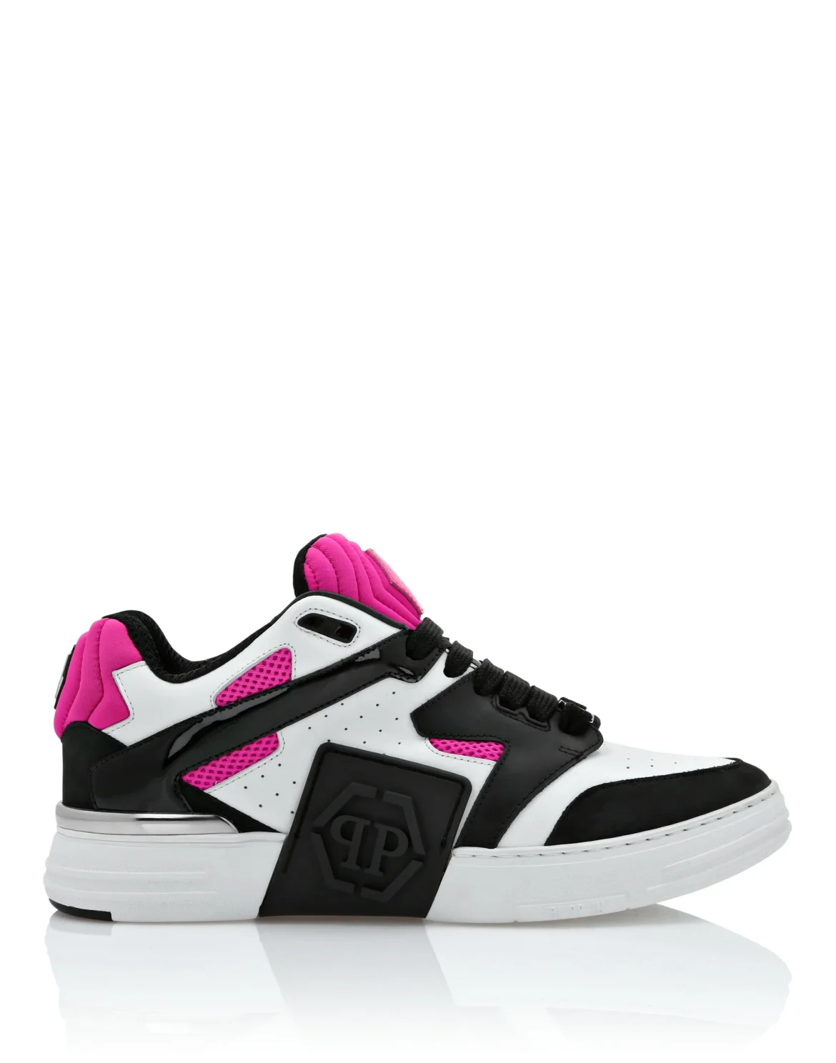 Mix Leather Lo-Top Sneakers, цвет: Розовый