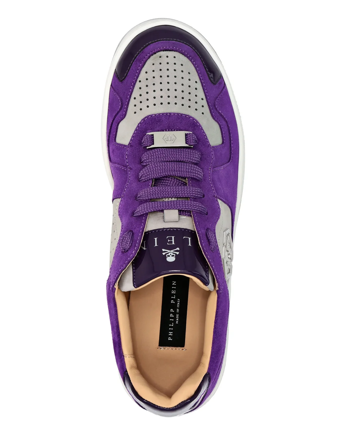 Mix Leather Lo-Top Sneakers, цвет: Серый
