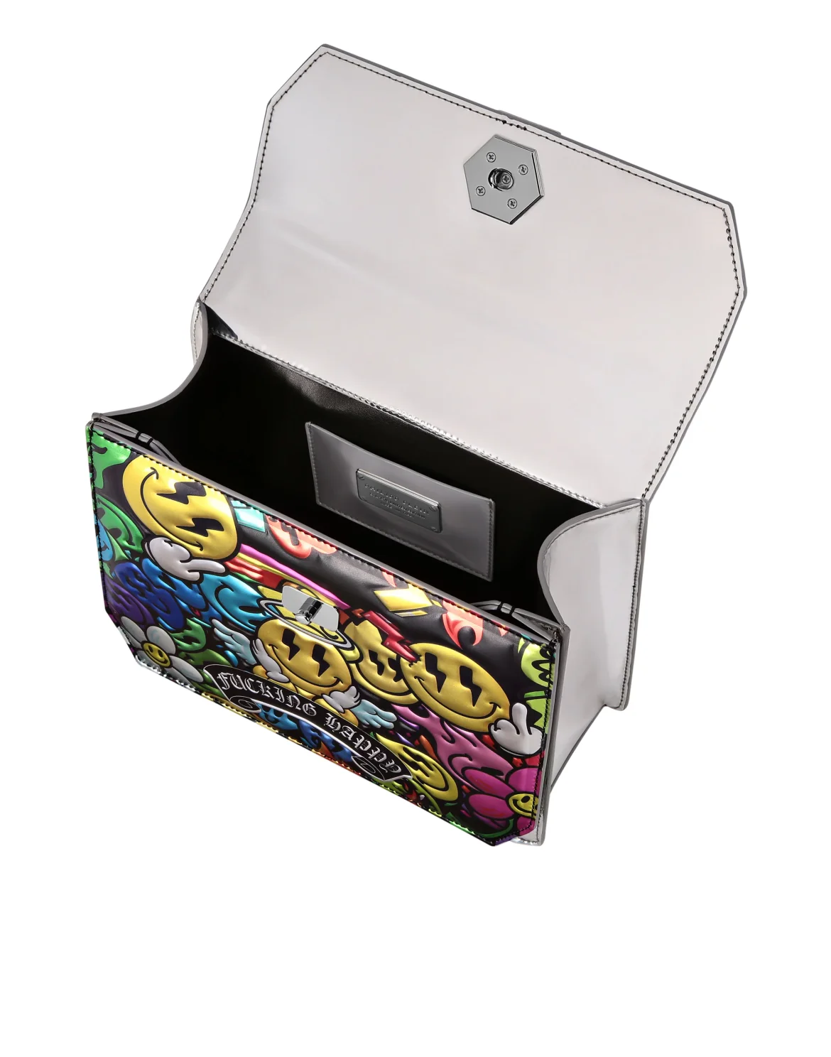 Medium Handle Bag Superheroine SMILE, цвет: Серебристый